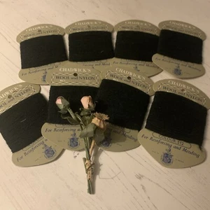 8 x Cards Of Vintage Chadwick’s Mending Thread. Dark Shade Ref 512. 85% Wool - Picture 1 of 4
