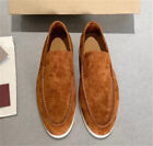 Classic Suede Slip-On Flat Casual Shoes Retro Loafers Piana Men's Shoes Formal