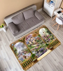 3D Beautiful Garden Cottage ZHUB934 Game Non Slip Rug Mat Photo Carpet Ann - Picture 1 of 5