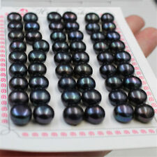 Wholesale 6-12mm Natural Freshwater Pearl Round Half Drilled Button Loose Beads