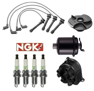 Cap Rotor Wire NGK Spark Plugs Fuel Filter For 97-2000 Honda Civic CX DX LX 1.6L - Picture 1 of 6