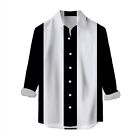 Mens Casual Stripe Shirt Top Long Sleeved Spring Button Blouse Daily Work