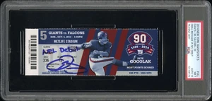 Odell Beckham Jr Signed NFL Debut Ticket 10/5/14 Giants Falcons PSA 7 Auto 10 - Picture 1 of 3
