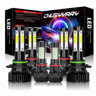 For Jeep Grand Cherokee 1999-2004 6x LED Headlight Bulbs Hi/Low Beam Fog Lights - Image 1 of 4