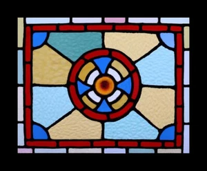 Incredibile finestra antica vetro colorato inglese rondel vittoriano - Foto 1 di 1