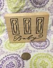 Baby Safety Pin Mounted Wooden Rubber Stamp