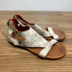 Bed Stu | Sandalias Soto Mujer 9.5 Cuero Blanco Beige Envejecido Gladiador Cremallera - Imagen 1 de 12