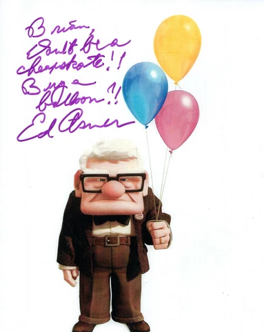 ED ASNER HAND SIGNED 8x10 PHOTO+COA    AMAZING POSE   CARL FROM UP    TO BRIAN Cover