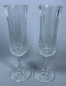 Set (2) Cristal D’Arques Longchamp 8" Champagner Toasten Flöten Bleikristall - Bild 1 von 7