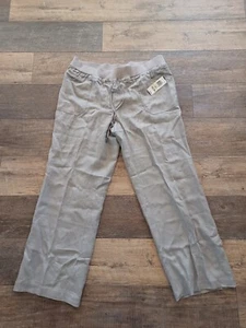 new INC International Concepts Linen Wideleg Pants truffle taupe Tag Sz. 18 w - Picture 1 of 4