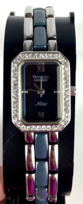 Armitron Now Women’s Watch Ceramic Blue Silver Crystals - New Battery - Running - Image 1 of 4