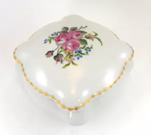 LIMOGES Porzellanschmuck oder Schmuckschatulle mit Blumen UM 1980er - Bild 1 von 5