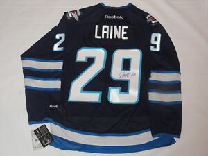 PATRIK LAINE SIGNED WINNIPEG JETS #29 HOME JERSEY RARE LICENSED PROOF JSA COA