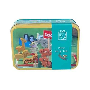 Apples To Pears Gift In A Tin Wooden Zoo Animals - Picture 1 of 2
