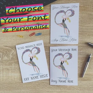 Custom Dance Card, Personalised Dancing Girl Greetings Card - Add Name/Message - Picture 1 of 13