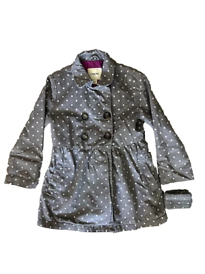 Cherokee Girl Coat Gray Double Breasted Polka Dot  Pocket Jacket XS - Image 1 of 4