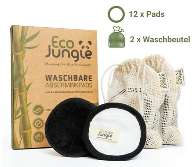 Waschbare Abschminkpads - Abschminktücher aus Bambus (12 Stück) + 2 Waschbeutel - Bild 1 von 4