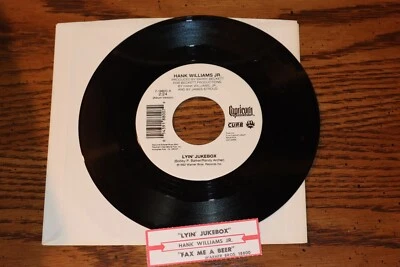 HANK WILLIAMS JR VINYL 45 LYIN JUKEBOX B/W FAX ME A BEER UNPLAYED - Image 1 of 2
