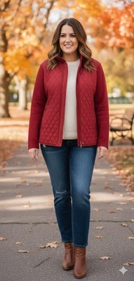 Liz Claiborne Mezcla de Seda Mangas Tejidas Chaqueta Acolchada Prendas Exteriores Mujer Talla XL NUEVO Foto 1 de 4