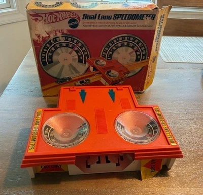 Velocímetro de doble carril Hot Wheels 1969 vintage en caja original Mattel Foto 1 de 4