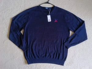 Cutter and Buck Sweater V Neck Mens L Wool Blend With X Patch Dark Navy Blue - Picture 1 of 10