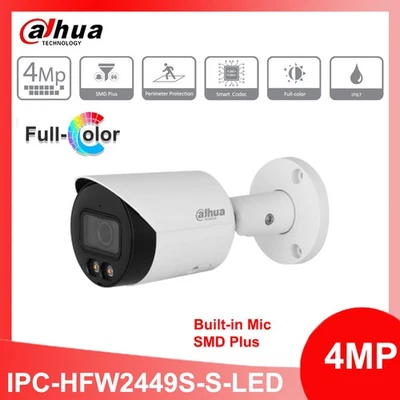 Dahua 4MP IP67 SMD Plus MIC Full-color Built-in Warm Light IPC-HFW2449S-S-LED - Image 1 of 4