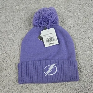 Tampa Bay Lightning NHL Adidas Hockey Luchas Cáncer Púrpura Pom Gorro Invierno Sombrero - Imagen 1 de 4