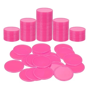 200 piezas fichas de póquer de plástico de 1,5", contadores de aprendizaje marcadores de discos, rojo rosa - Imagen 1 de 7