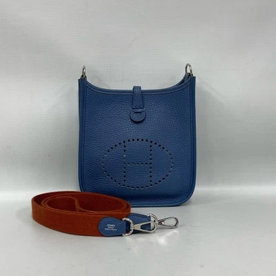 Hermes Evelyne Mini Blue with Silver Hardware X Engraved X Crossbody Bag w731895 - Image 1 of 4