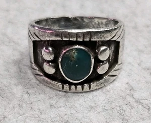 Anello turchese vintage in argento sterling nativo - Foto 1 di 13