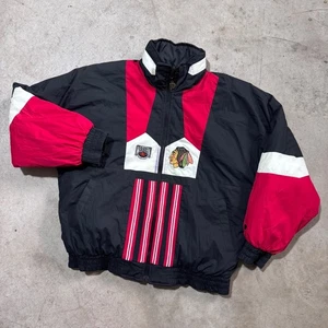 Vintage 90s Pro Player Chicago Blackhawks NHL Jacket Full Zip Embroidered XXL - Bild 1 von 8
