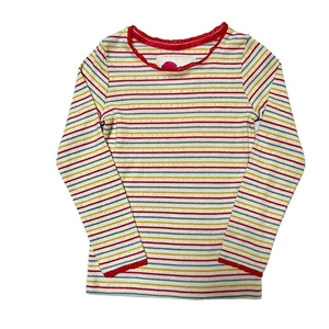 Mini Boden Striped Pointelle Shirt Size 5/6  - Picture 1 of 7