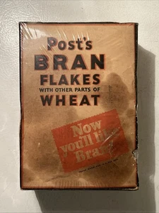 NOS Post Bran Flakes Cereal Unopened 1930-40’s Store Stock Fragile Sealed Box - Picture 1 of 9