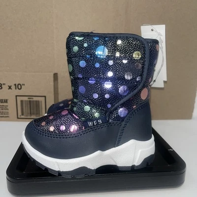 Baby girl Size 5 toasty boots dotted Winter Waterproof Snow Boots - Image 1 of 4