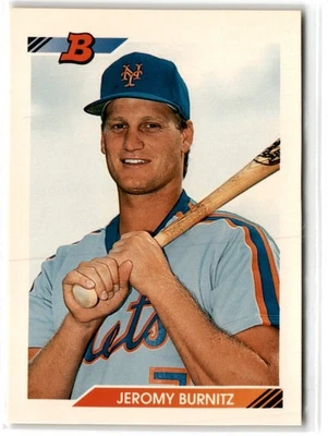 1992 Bowman Jeromy Burnitz #189 New York Mets Baseball Card - Image 1 of 2