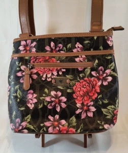 George Women's Mini Crossbody Handbag Purse Flower Over Trellis NEW - Picture 1 of 8
