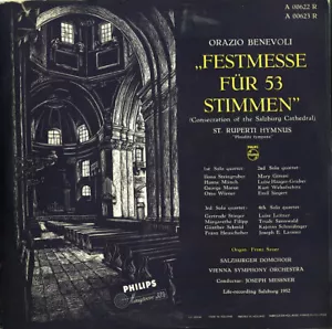 BENEVOLI Festmesse fur 53 Stimmen St. Ruperti Hymnus MESSNER Philips A-622/3 10" - Picture 1 of 3