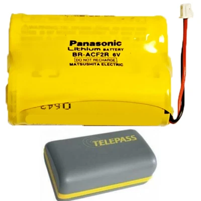 HONGU Batteria Pila di ricambio per NUOVO TELEPASS Panasonic BR-ACF2R 6V 2200mAh