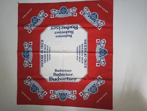 New W/O Tags Vintage Made In USA Budweiser Bandana Red Logo RN 15187 - Picture 1 of 6