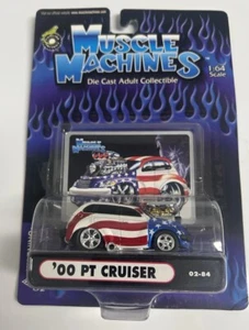 Muscle Machines Funline '00 PT Cruiser Red White Blue Die Cast 02-84 1:64 1/64 - Picture 1 of 4