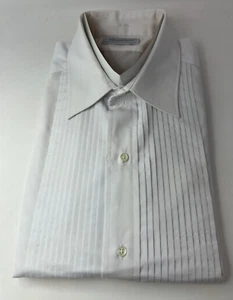 Vintage Creighton Men's Size 16 (36) White Tuxedo Dress Shirt Cotton Blend - Picture 1 of 5