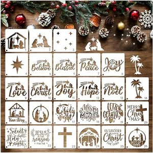 Stencil Natalizio Cristiano Riutilizzabile Disegno Bibbia Stencil per Dipingere su Legno - Foto 1 di 7