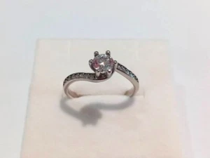 Anello fantasia donna/ragazza oro bianco 18 kt 750% zirconi misura 13 - Foto 1 di 6