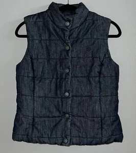 Converse Boys Puffer Vest M Dark Blue Retro Skater Style Sleeveless Jacket - Picture 1 of 8