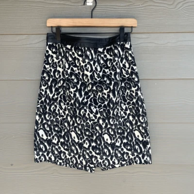 Falda lápiz estampado animal Milly con ribete de cuero Foto 1 de 4