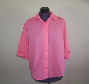 Women's Sue Scott Coral Pink Shirt Medium - Picture 1 of 2