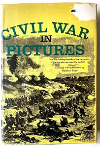 Civil War In Pictures Fletcher Pratt HCDJ Book Club Edition VTG 1955 History Art - Picture 1 of 4
