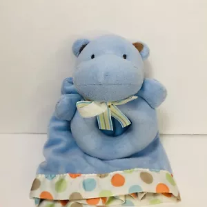 CARTERS BLUE HIPPO RATTLE, LION LOVEY Security Blanket #99584 - Picture 1 of 8