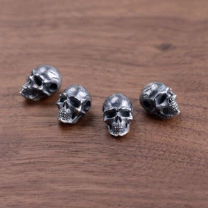 Dije esqueleto calavera plata de ley 925 cuentas 11 x 9 mm A2617 - Imagen 1 de 6