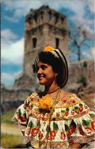 Hermosa postal vintage folclore panameño joven dama C153 - Imagen 1 de 2